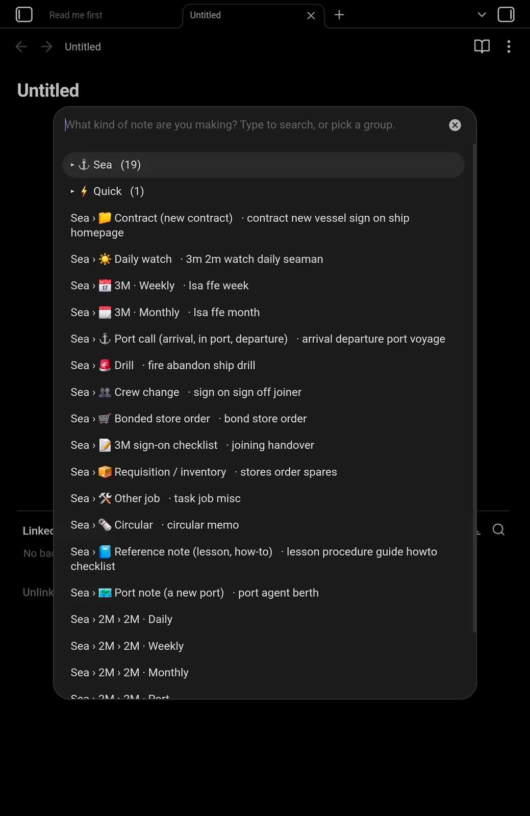 Auto3M in Obsidian on a tablet